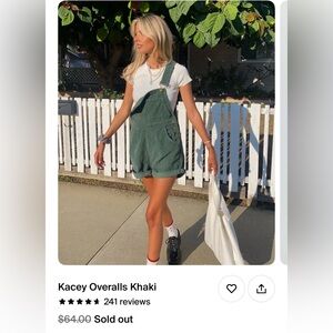 Princess Polly Kacey Overalls Khaki Size US8